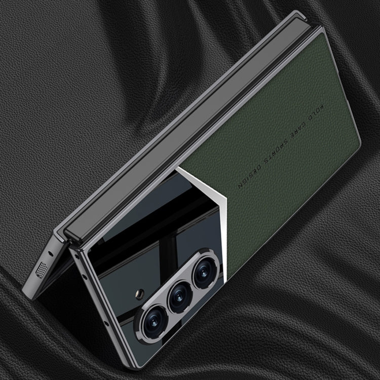 For Samsung Galaxy Z Fold6 GKK Integrated Plating Leather Knight Full Coverage Phone Case(Grey) - free shipping - PMC Jewellery - Order now!