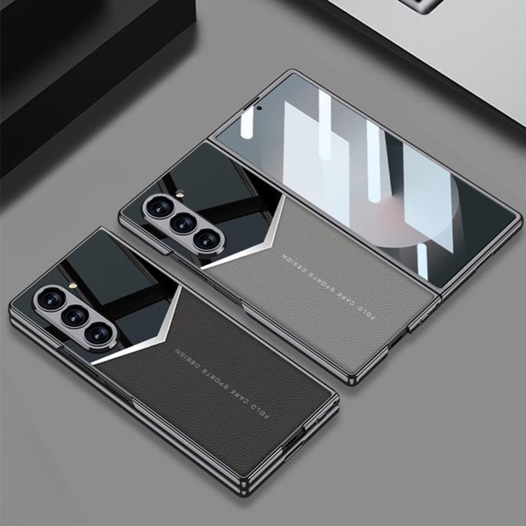 For Samsung Galaxy Z Fold6 GKK Integrated Plating Leather Knight Full Coverage Phone Case(Carbon Fibre) - free shipping - PMC Jewellery - Order now!