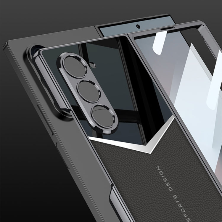 For Samsung Galaxy Z Fold6 GKK Integrated Plating Leather Knight Full Coverage Phone Case(Carbon Fibre) - free shipping - PMC Jewellery - Order now!