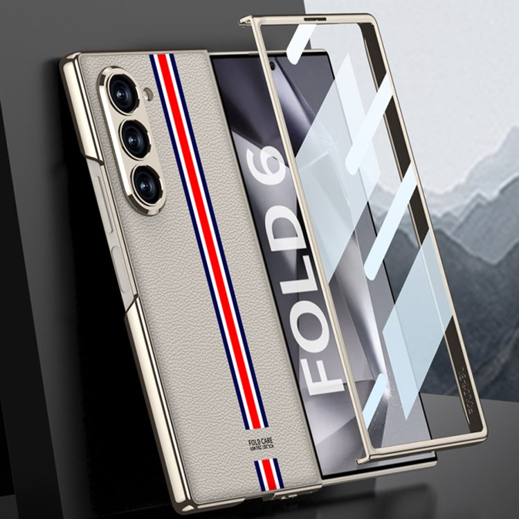 For Samsung Galaxy Z Fold6 GKK Integrated Plating Leather Full Coverage Phone Case(Black) - free shipping - PMC Jewellery - Order now!