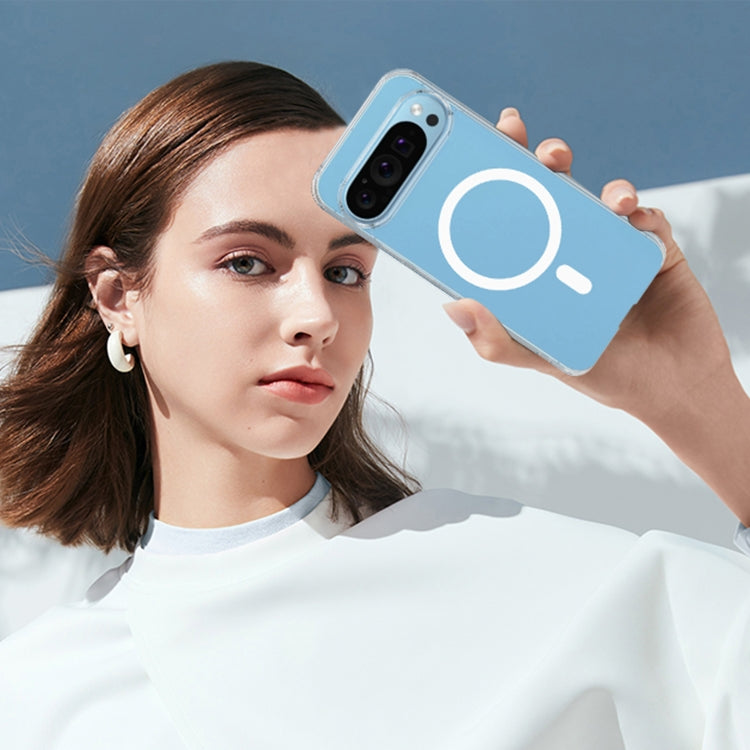 For Google Pixel 9 Pro Big Pore Acrylic PC Hybrid TPU MagSafe Phone Case(Transparent) - Google Cases by PMC TechLife | Online Shopping South Africa | PMC TechLife | Buy Now Pay Later Mobicred