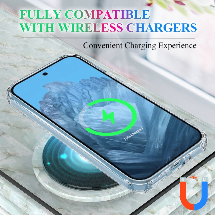 For Google Pixel 9 Pro Big Pore Acrylic PC Hybrid TPU MagSafe Phone Case(Transparent) - Google Cases by PMC TechLife | Online Shopping South Africa | PMC TechLife | Buy Now Pay Later Mobicred