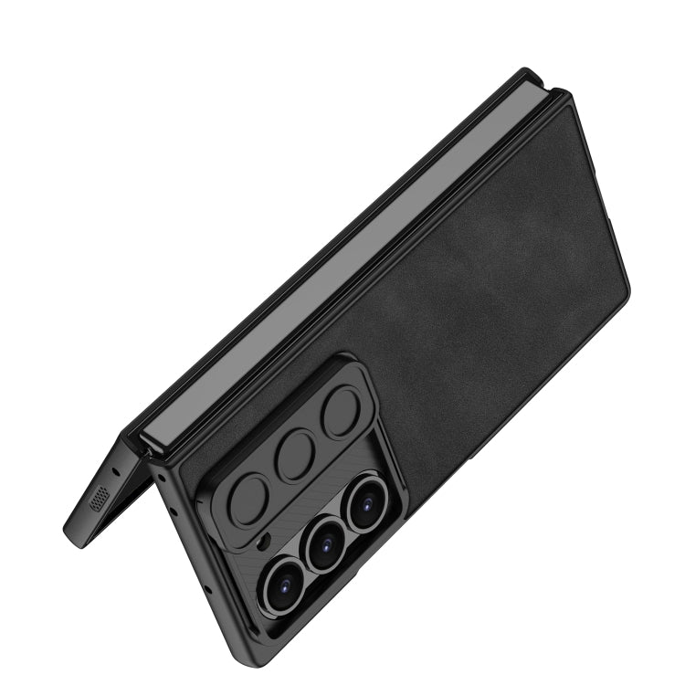 For Samsung Galaxy Z Fold6 GKK Integrated Ultra-thin Sliding Window Frosted Leather Phone Case(Grey) - free shipping - PMC Jewellery - Order now!