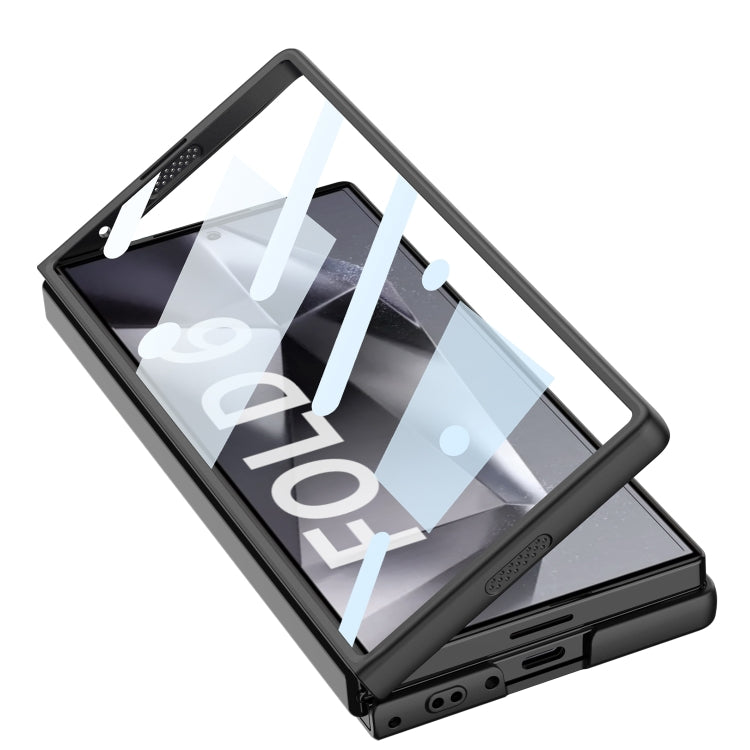 For Samsung Galaxy Z Fold6 GKK Integrated Ultra-thin Sliding Window Frosted Leather Phone Case(Grey) - free shipping - PMC Jewellery - Order now!