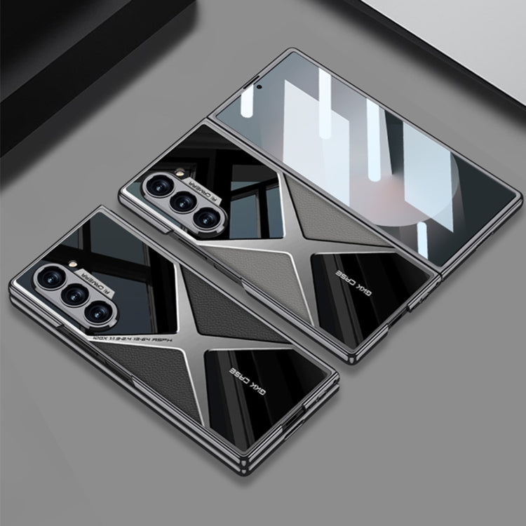 For Samsung Galaxy Z Fold6 GKK Integrated Leather Electroplating Supersonic Speed Shockproof Phone Case(Black) - free shipping - PMC Jewellery - Order now!