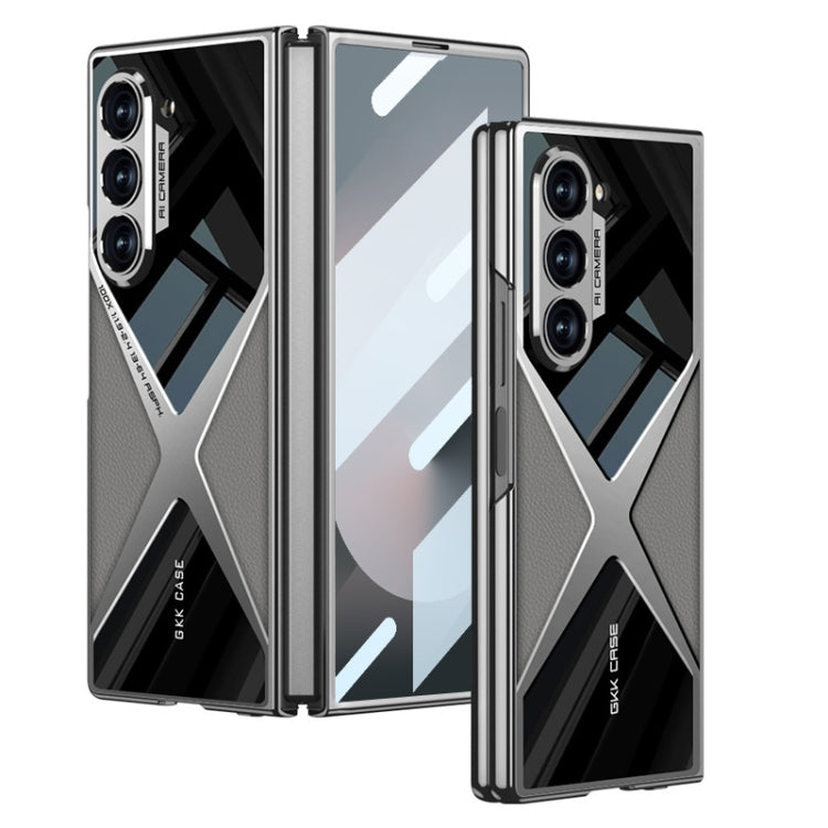 For Samsung Galaxy Z Fold6 GKK Integrated Leather Electroplating Supersonic Speed Shockproof Phone Case(Mountain Gray) - free shipping - PMC Jewellery - Order now!