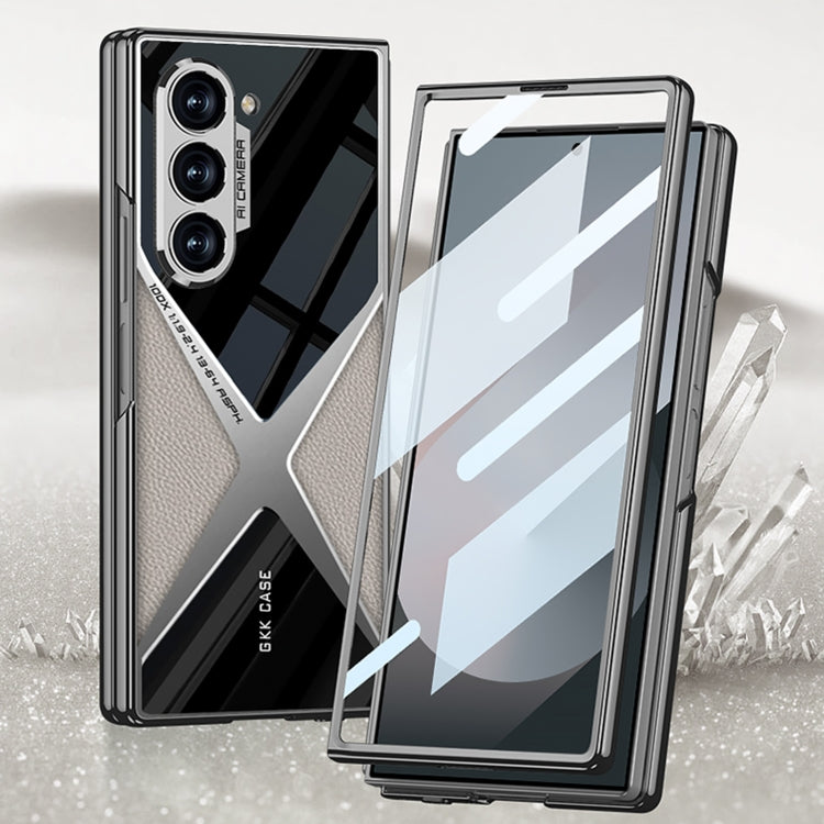 For Samsung Galaxy Z Fold6 GKK Integrated Leather Electroplating Supersonic Speed Shockproof Phone Case(Titanium Gray) - free shipping - PMC Jewellery - Order now!