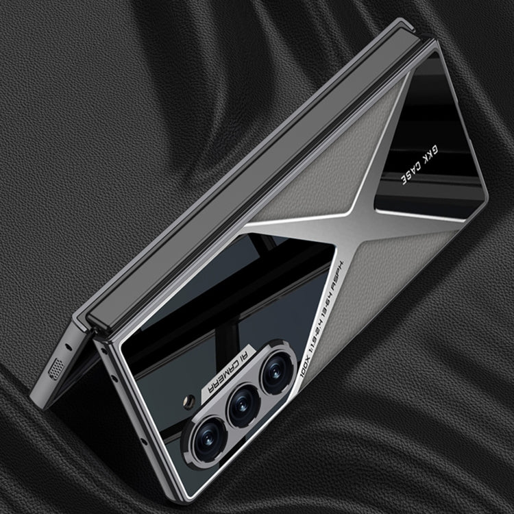 For Samsung Galaxy Z Fold6 GKK Integrated Leather Electroplating Supersonic Speed Shockproof Phone Case(Titanium Gray) - free shipping - PMC Jewellery - Order now!