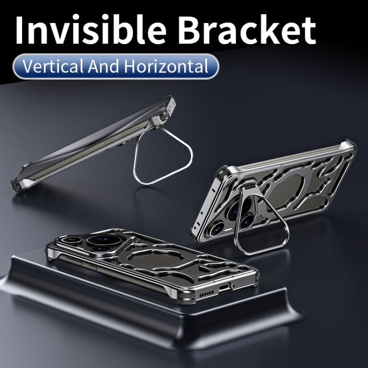 For Huawei Pura 70 Ultra Auspicious Cloud Series MagSafe Metal Phone Case with Bracket(Grey) - Huawei Cases by PMC Jewellery | Online Shopping South Africa | PMC Jewellery | Buy Now Pay Later Mobicred