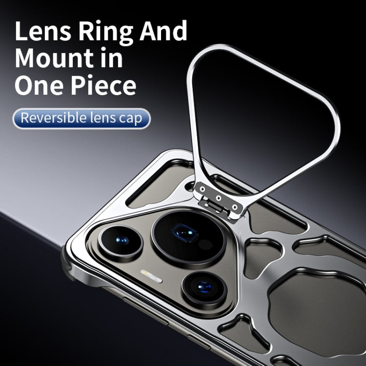 For Huawei Pura 70 Pro+ Auspicious Cloud Series MagSafe Metal Phone Case with Bracket(Silver) - free shipping - PMC Jewellery - Order now!