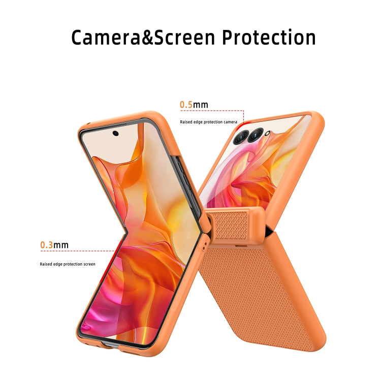 For Motorola Razr 50 Ultra Integrated Fold Hinge Grid Texture Phone Case(Black) - Motorola Cases by PMC TechLife | Online Shopping South Africa | PMC TechLife | Buy Now Pay Later Mobicred