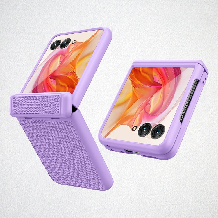 For Motorola Razr 50 Ultra Integrated Fold Hinge Grid Texture Phone Case(Purple) - free shipping - PMC TechLife - Order now!