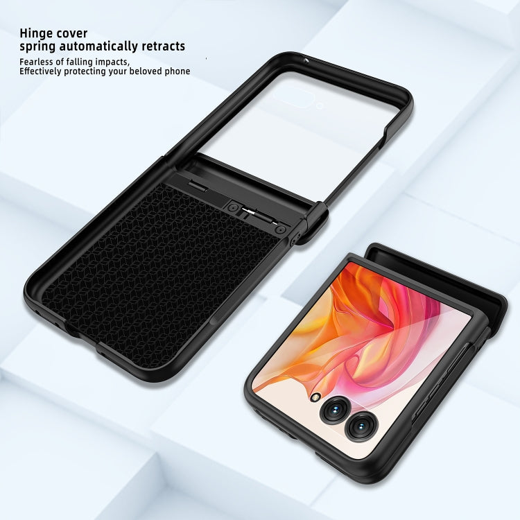 For Motorola Razr 50 Ultra Integrated Fold Hinge Grid Texture Phone Case(Green) - Motorola Cases by PMC TechLife | Online Shopping South Africa | PMC TechLife | Buy Now Pay Later Mobicred