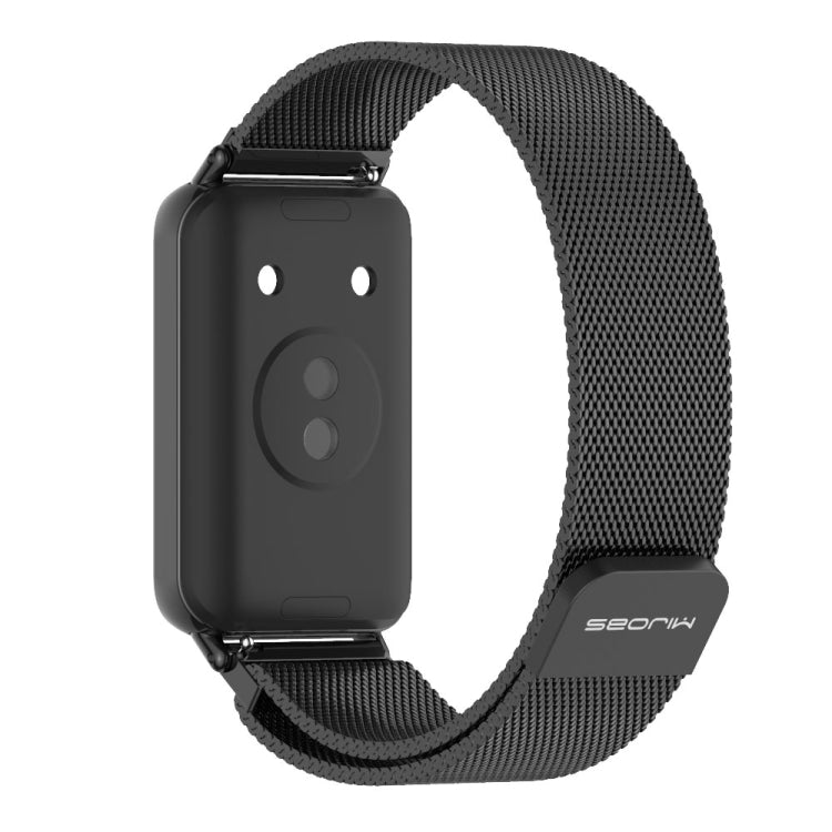 For Honor Band 10 / 9 MIJOBS Milan Magnetic Stainless Steel Watch Band(Black) - Watch Bands by MIJOBS | Online Shopping South Africa | PMc TechLife | Buy Now Pay Later Mobicred