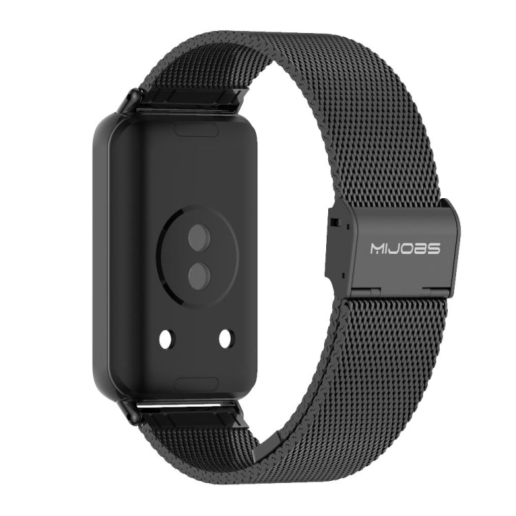 For Honor Band 10 / 9 MIJOBS Milan Buckle Stainless Steel Watch Band(Black) - Watch Bands by MIJOBS | Online Shopping South Africa | PMc TechLife | Buy Now Pay Later Mobicred