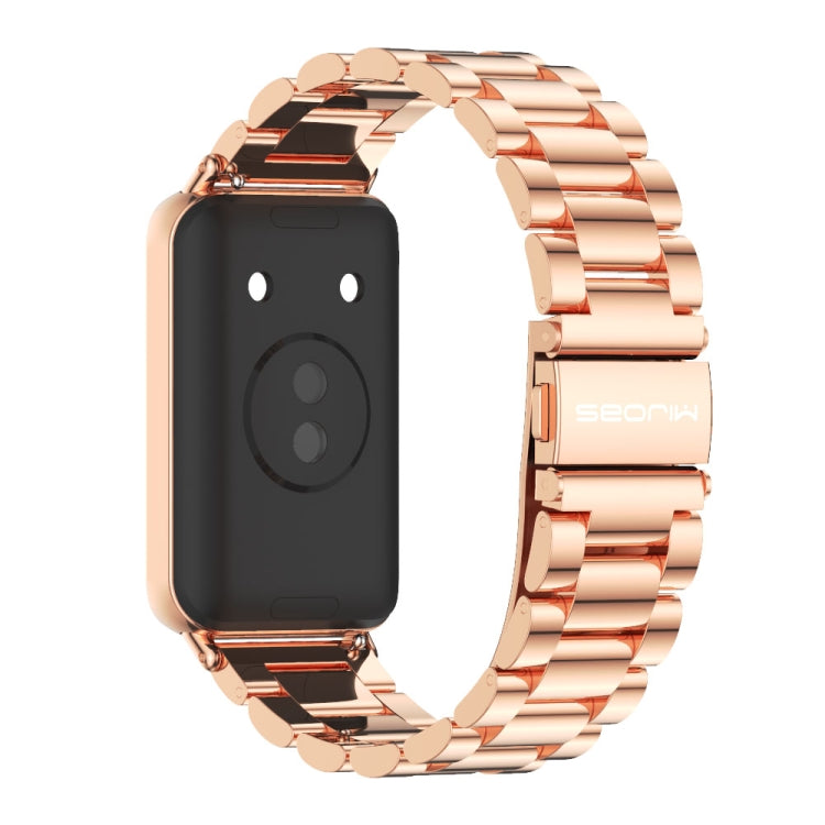 For Honor Band 10 / 9 MIJOBS Three-Beads Stainless Steel Watch Band(Rose Gold) - free shipping - PMc TechLife - Order now!