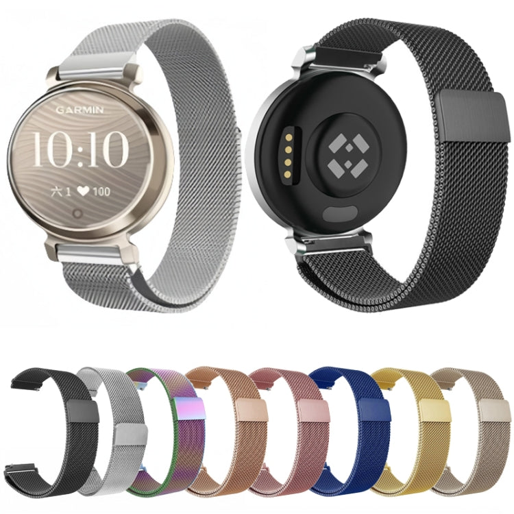 For Garmin Lily 2 14mm Milan Stainless Steel Watch Band(Rose Pink) - Watch Bands by PMc TechLife | Online Shopping South Africa | PMc TechLife | Buy Now Pay Later Mobicred