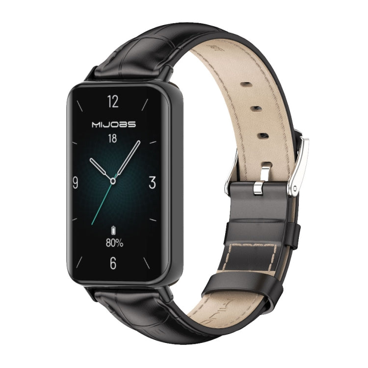 For Honor Band 10 / 9 MIJOBS Cowhide Leather Watch Band(Bamboo Black) - free shipping - PMc TechLife - Order now!