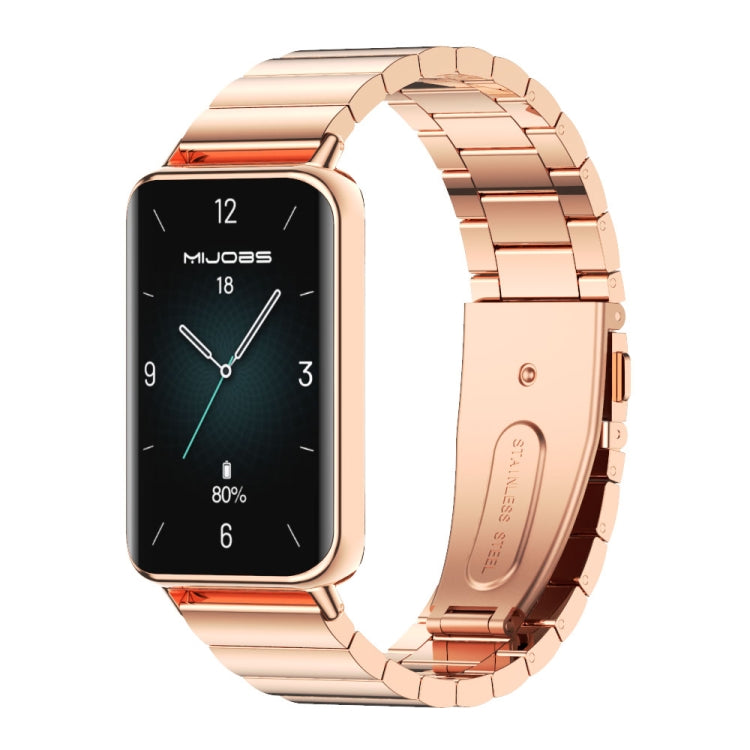 For Honor Band 10 / 9 MIJOBS Bamboo Stainless Steel Watch Band(Rose Gold) - free shipping - PMc TechLife - Order now!