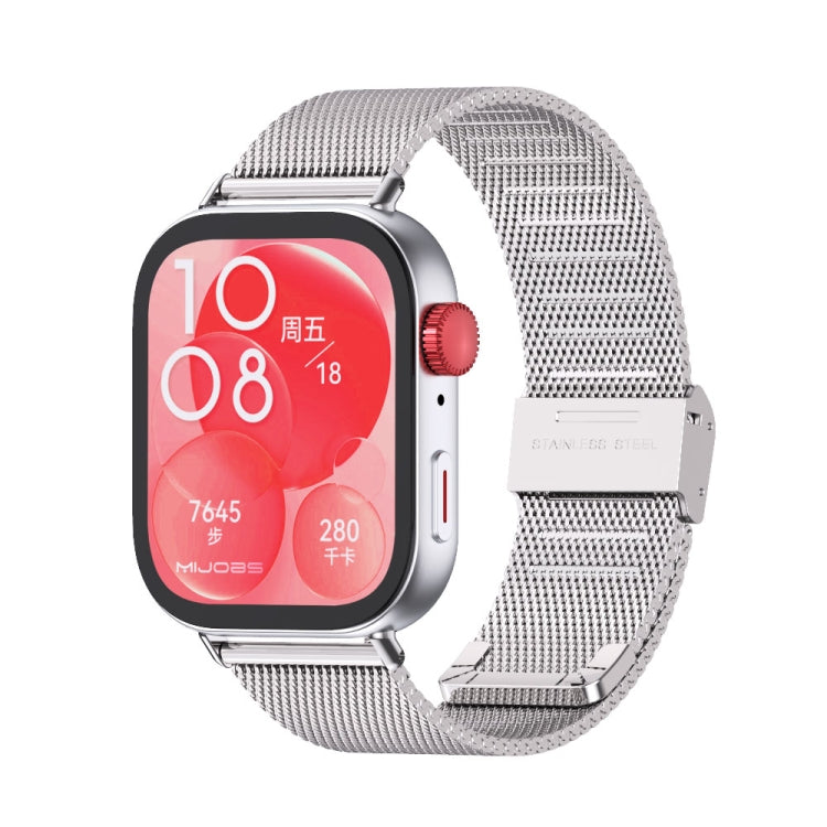 For Huawei Watch Fit3 MIJOBS Milan Buckle Stainless Steel Watch Band(Silver) - free shipping - PMc TechLife - Order now!