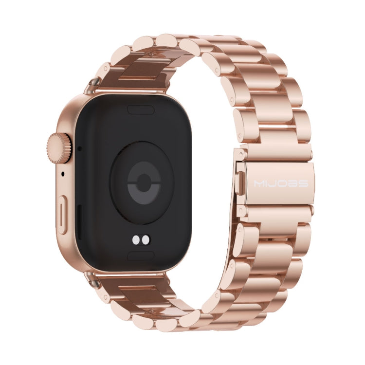 For Huawei Watch Fit3 MIJOBS Three-Beads Stainless Steel Watch Band(Rose Gold) - free shipping - PMc TechLife - Order now!