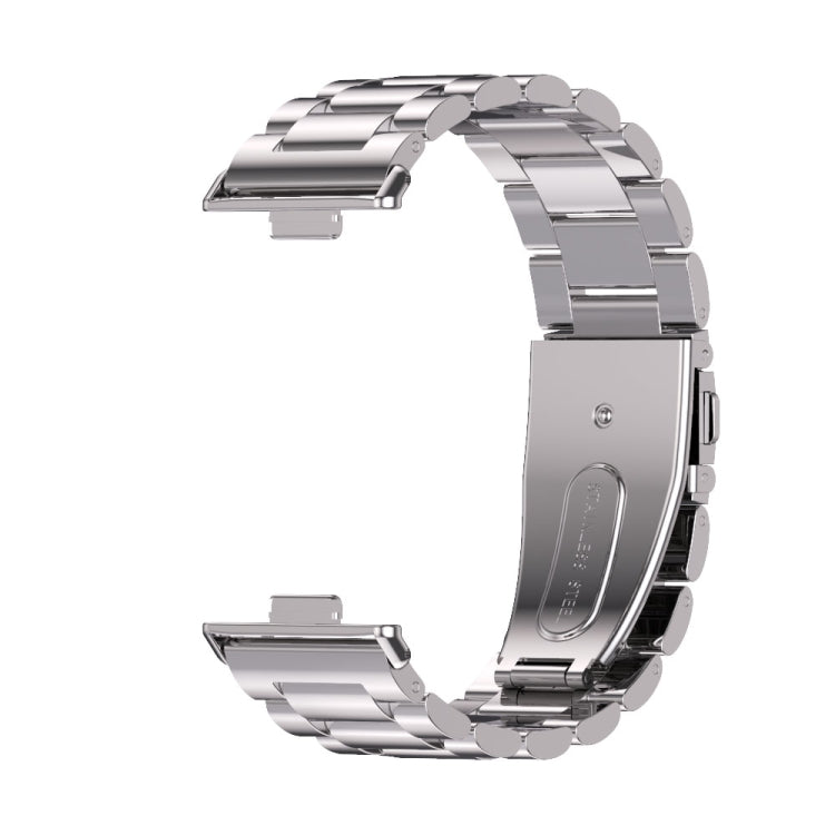 For Huawei Watch Fit3 MIJOBS Three-Beads Stainless Steel Watch Band(Silver) - free shipping - PMc TechLife - Order now!