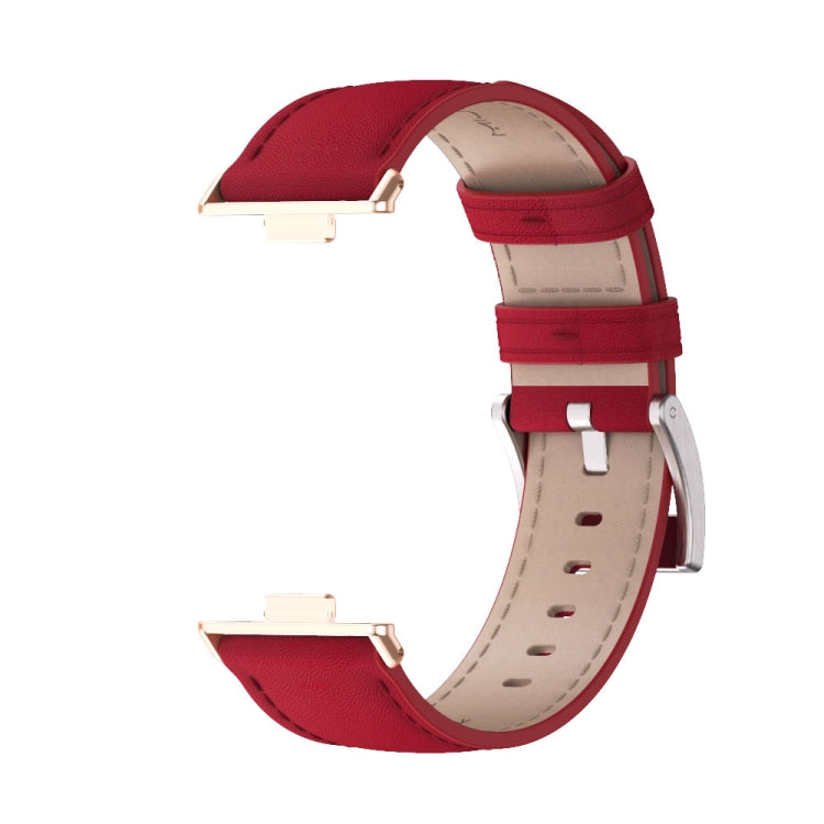 For Huawei Watch Fit3 MIJOBS Genuine Leather Watch Band(Red Rose Gold) - free shipping - PMc TechLife - Order now!