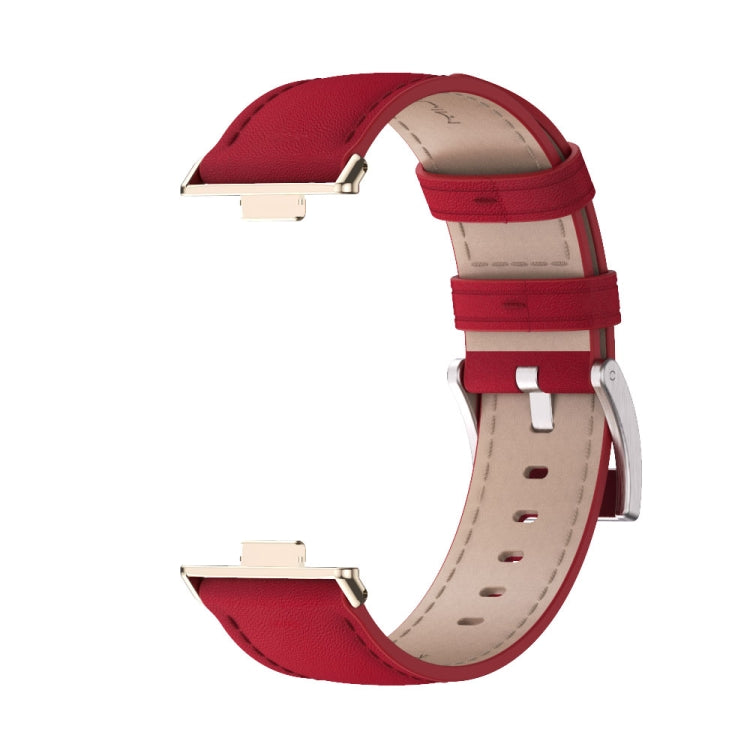 For Huawei Watch Fit3 MIJOBS Genuine Leather Watch Band(Red Light Gold) - Watch Bands by MIJOBS | Online Shopping South Africa | PMc TechLife | Buy Now Pay Later Mobicred