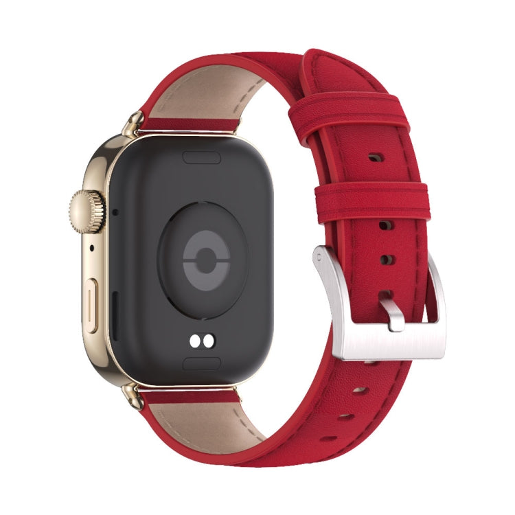 For Huawei Watch Fit3 MIJOBS Genuine Leather Watch Band(Red Light Gold) - Watch Bands by MIJOBS | Online Shopping South Africa | PMc TechLife | Buy Now Pay Later Mobicred