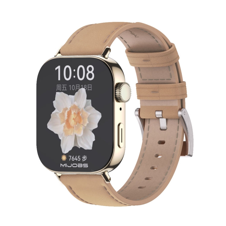 For Huawei Watch Fit3 MIJOBS Genuine Leather Watch Band(Apricot Light Gold) - free shipping - PMc TechLife - Order now!