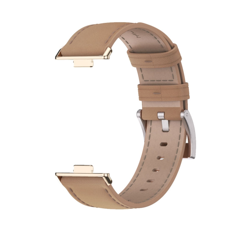 For Huawei Watch Fit3 MIJOBS Genuine Leather Watch Band(Apricot Light Gold) - free shipping - PMc TechLife - Order now!