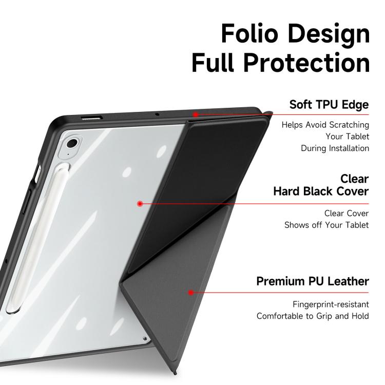 For Samsung Galaxy Tab S10 FE+ DUX DUCIS Magi Series Smart Leather Tablet Case(Black) - free shipping - PMc TechLife - Order now!