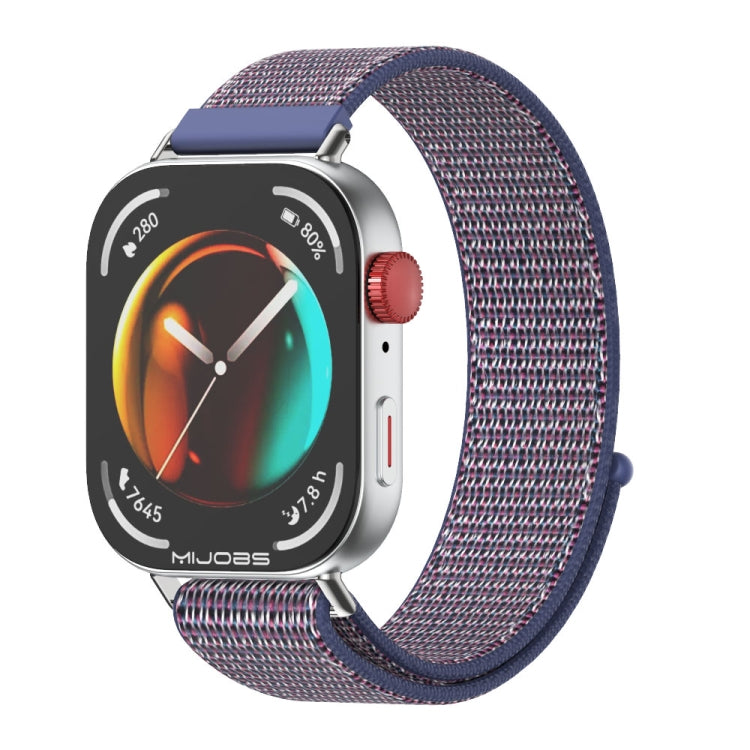 For Huawei Watch Fit3 MIJOBS Breathable Nylon Loop Watch Band(Midnight Blue Silver) - free shipping - PMc TechLife - Order now!