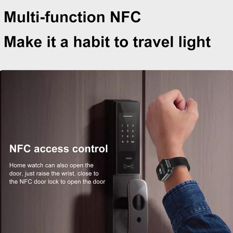 D8 Pro 2.01 inch 2 in 1 Bluetooth Earphone Silicone Strap Smart Watch, Support NFC with Cover(Space Grey) - Smart Watches by PMC TechLife | Online Shopping South Africa | PMC TechLife | Buy Now Pay Later Mobicred