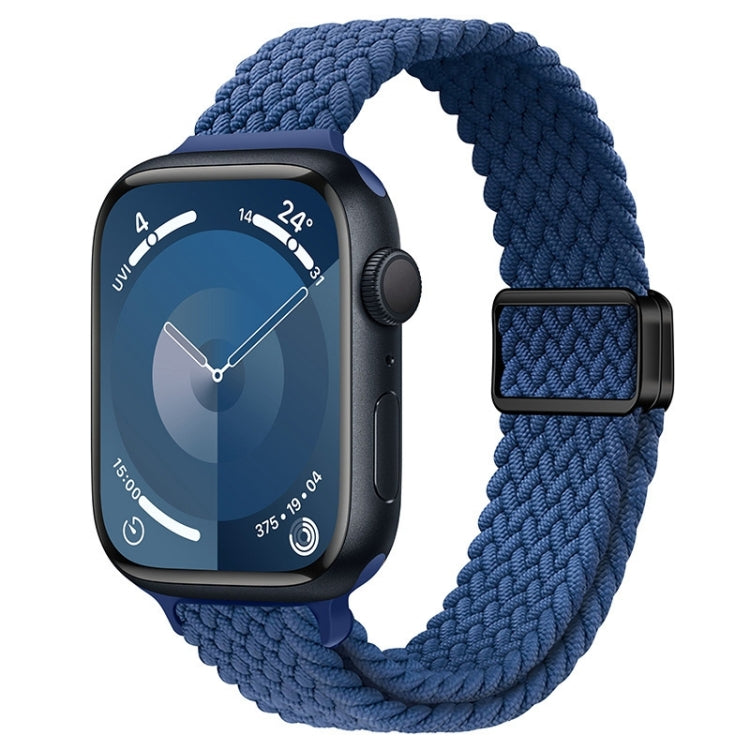 For Apple Watch SE 2023 44mm Slim Magnetic Buckle Nylon Braided Watch Band(Atlantic Blue) - free shipping - PMc TechLife - Order now!