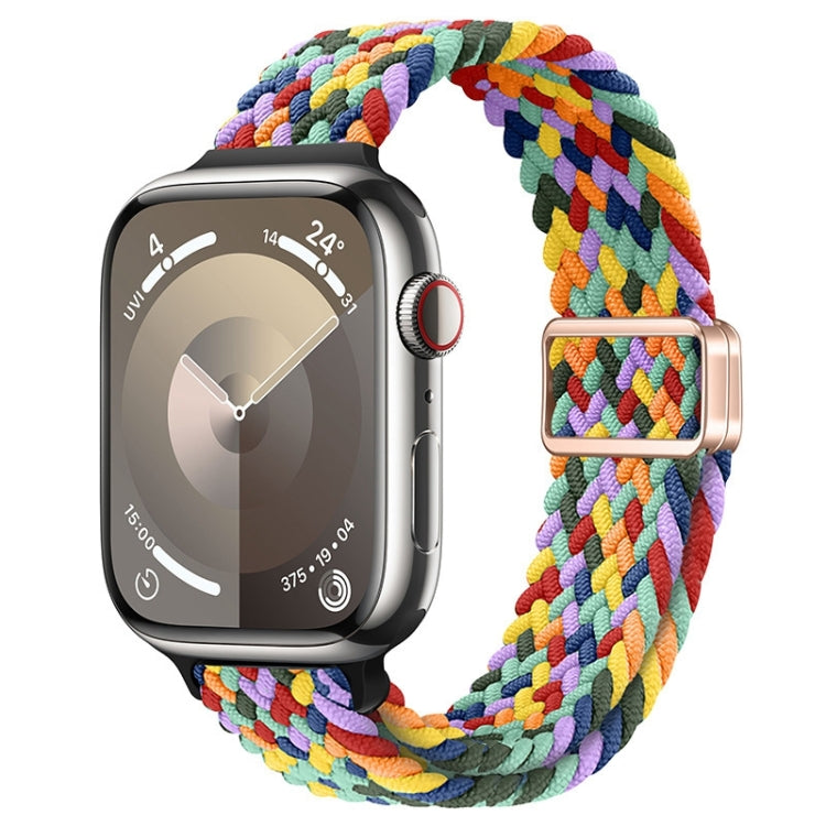 For Apple Watch Series 8 45mm Slim Magnetic Buckle Nylon Braided Watch Band(W Pattern Colorful) - free shipping - PMc TechLife - Order now!