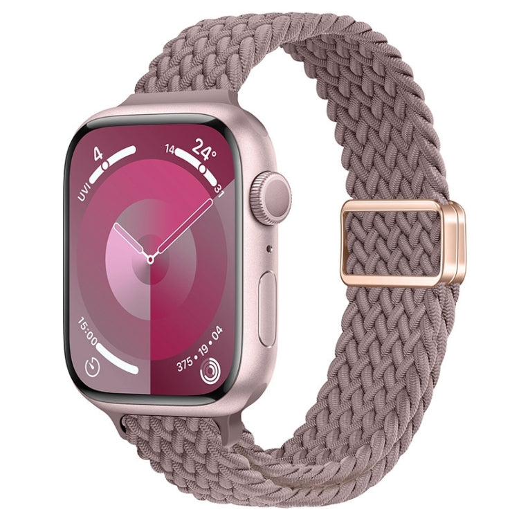 For Apple Watch SE 2022 40mm Slim Magnetic Buckle Nylon Braided Watch Band(Smoke Purple) - free shipping - PMc TechLife - Order now!