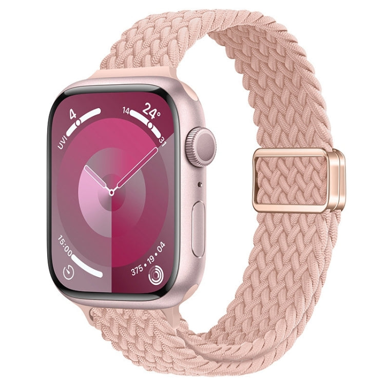 For Apple Watch SE 2022 44mm Slim Magnetic Buckle Nylon Braided Watch Band(Cream Pink Sand) - free shipping - PMc TechLife - Order now!