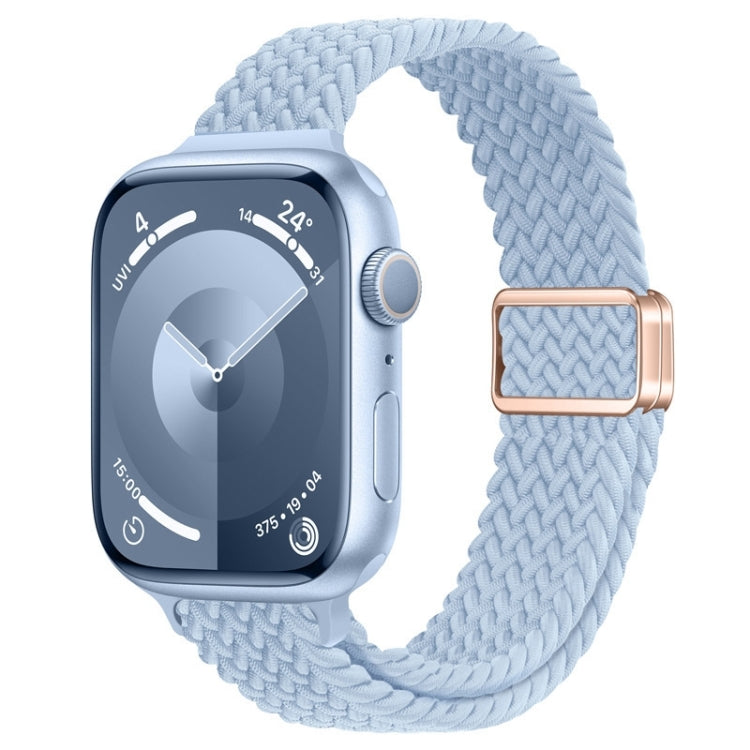 For Apple Watch SE 44mm Slim Magnetic Buckle Nylon Braided Watch Band(Light Blue) - free shipping - PMc TechLife - Order now!