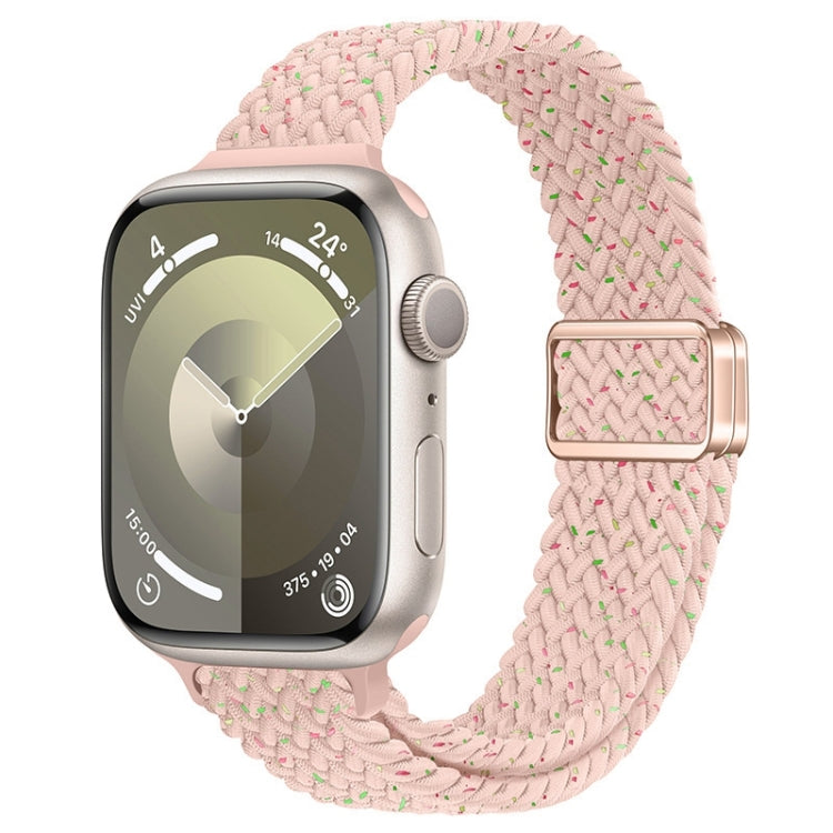 For Apple Watch SE 44mm Slim Magnetic Buckle Nylon Braided Watch Band(Starlight Pink) - free shipping - PMc TechLife - Order now!