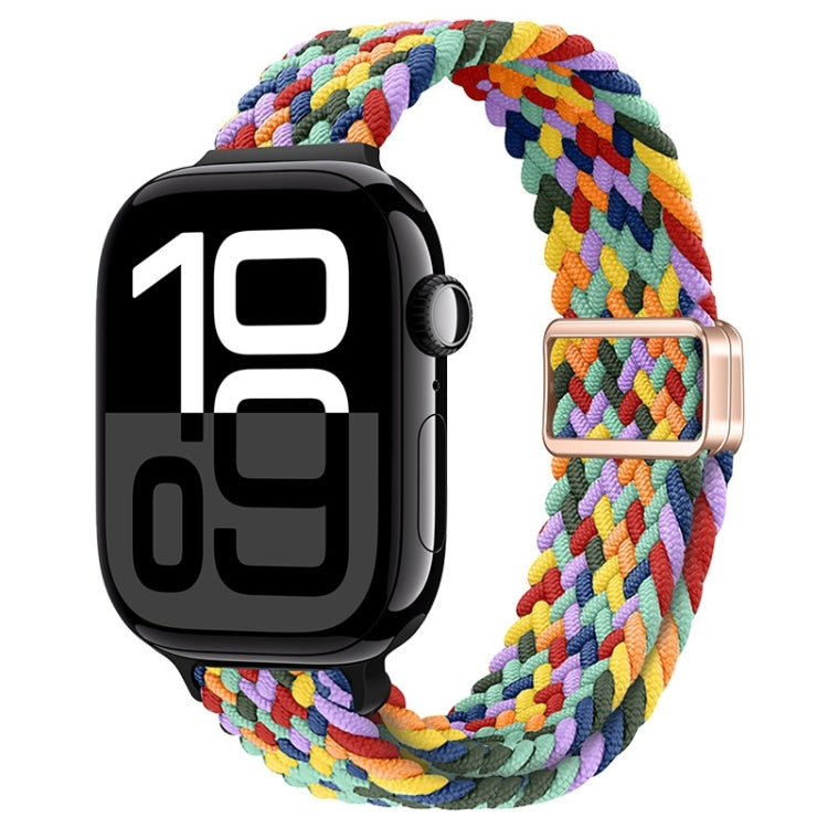 For Apple Watch Series 10 42mm Slim Magnetic Buckle Nylon Braided Watch Band(W Pattern Colorful) - free shipping - PMc TechLife - Order now!