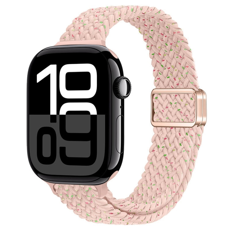 For Apple Watch Series 10 42mm Slim Magnetic Buckle Nylon Braided Watch Band(Starlight Pink) - free shipping - PMc TechLife - Order now!