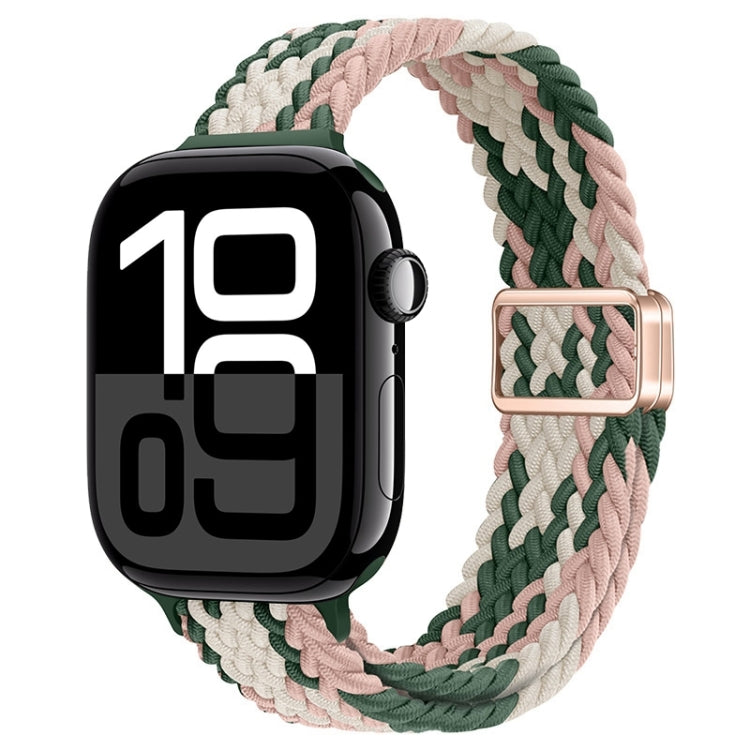 For Apple Watch Series 10 46mm Slim Magnetic Buckle Nylon Braided Watch Band(Pink Star Cactus) - free shipping - PMc TechLife - Order now!