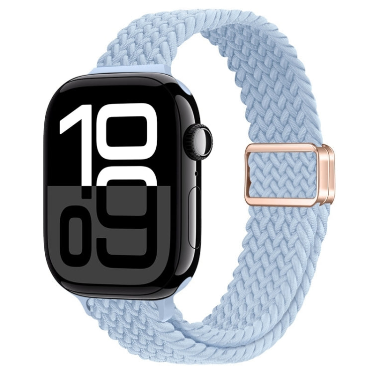 For Apple Watch Series 10 46mm Slim Magnetic Buckle Nylon Braided Watch Band(Light Blue) - free shipping - PMc TechLife - Order now!