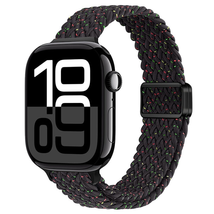 For Apple Watch Series 10 46mm Slim Magnetic Buckle Nylon Braided Watch Band(Starlight Black) - free shipping - PMc TechLife - Order now!