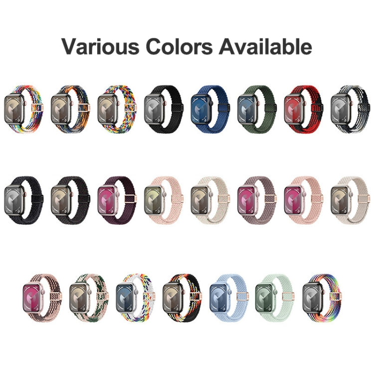 For Apple Watch Series 8 45mm Slim Magnetic Buckle Nylon Braided Watch Band(W Pattern Colorful) - free shipping - PMc TechLife - Order now!