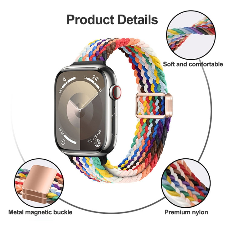 For Apple Watch Series 3 38mm Slim Magnetic Buckle Nylon Braided Watch Band(Spring Sakura) - free shipping - PMc TechLife - Order now!