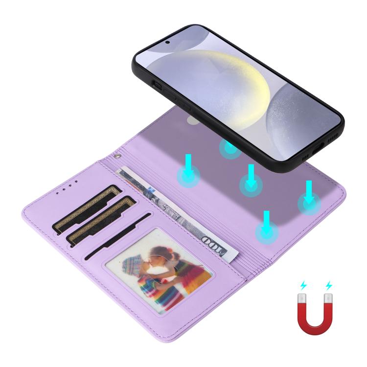 For Samsung Galaxy S25+ 5G BETOPNICE BN-005 2 in 1 Detachable Imitate Genuine Leather Phone Case(Light Purple) - free shipping - PMC Jewellery - Order now!