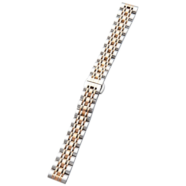For Garmin Lily 2 Seven-beads 14mm Stainless Steel Watch Band(Silver Rose Gold) - Watch Bands by PMc TechLife | Online Shopping South Africa | PMc TechLife | Buy Now Pay Later Mobicred