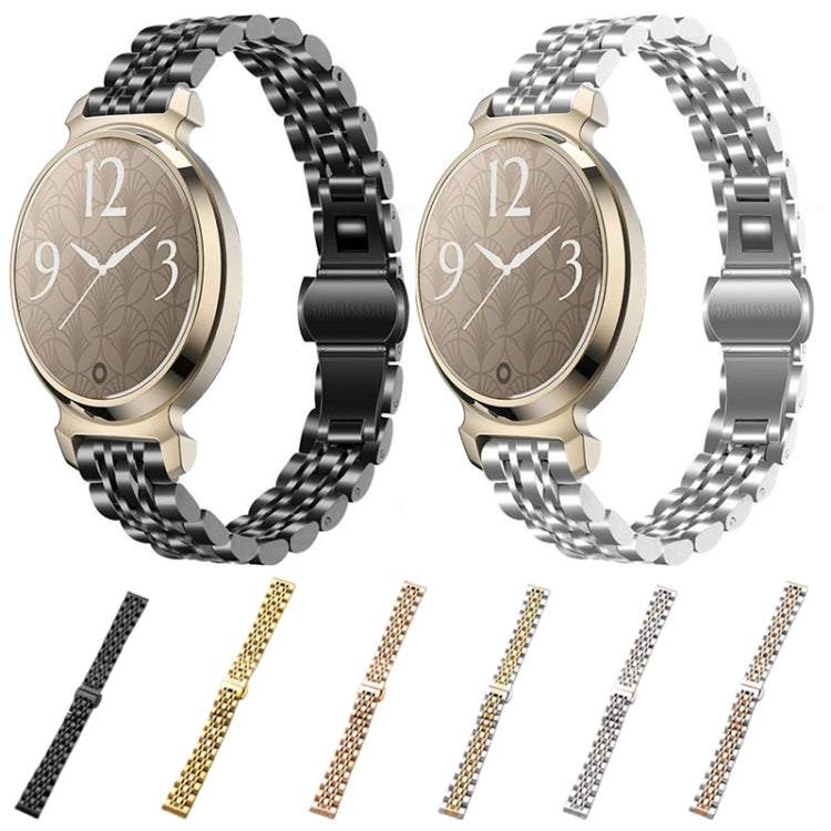 For Garmin Lily 2 Seven-beads 14mm Stainless Steel Watch Band(Silver Rose Gold) - Watch Bands by PMc TechLife | Online Shopping South Africa | PMc TechLife | Buy Now Pay Later Mobicred